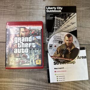 Grand Theft Auto IV (PlayStation 3, 2008) Complete CIB W Map